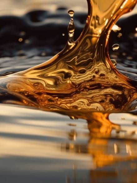 Oil pollution in water, created with Generative AI technology